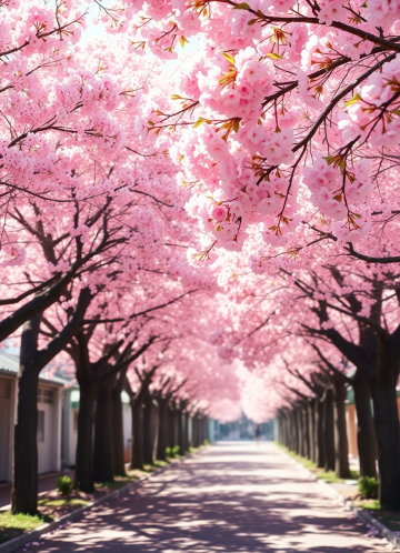 AI generated image of A cherry blossom, in full bloom