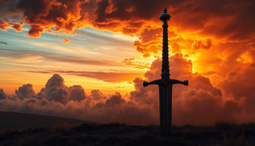 AI generated image of A war medieval sword