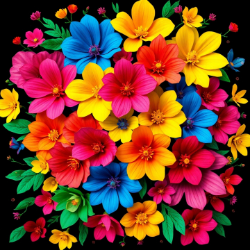 AI generated image of Brazilian paper flower explosion (flores de papel) POD t-shirt