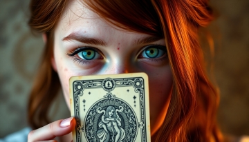 AI generated image of close portrait young woman freckles auburn