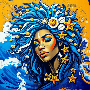 AI generated image of Iemanjá the Afro-Brazilian sea goddess
