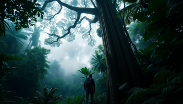 AI generated image of Prompt:
Man entering the deep Amazon rainforest